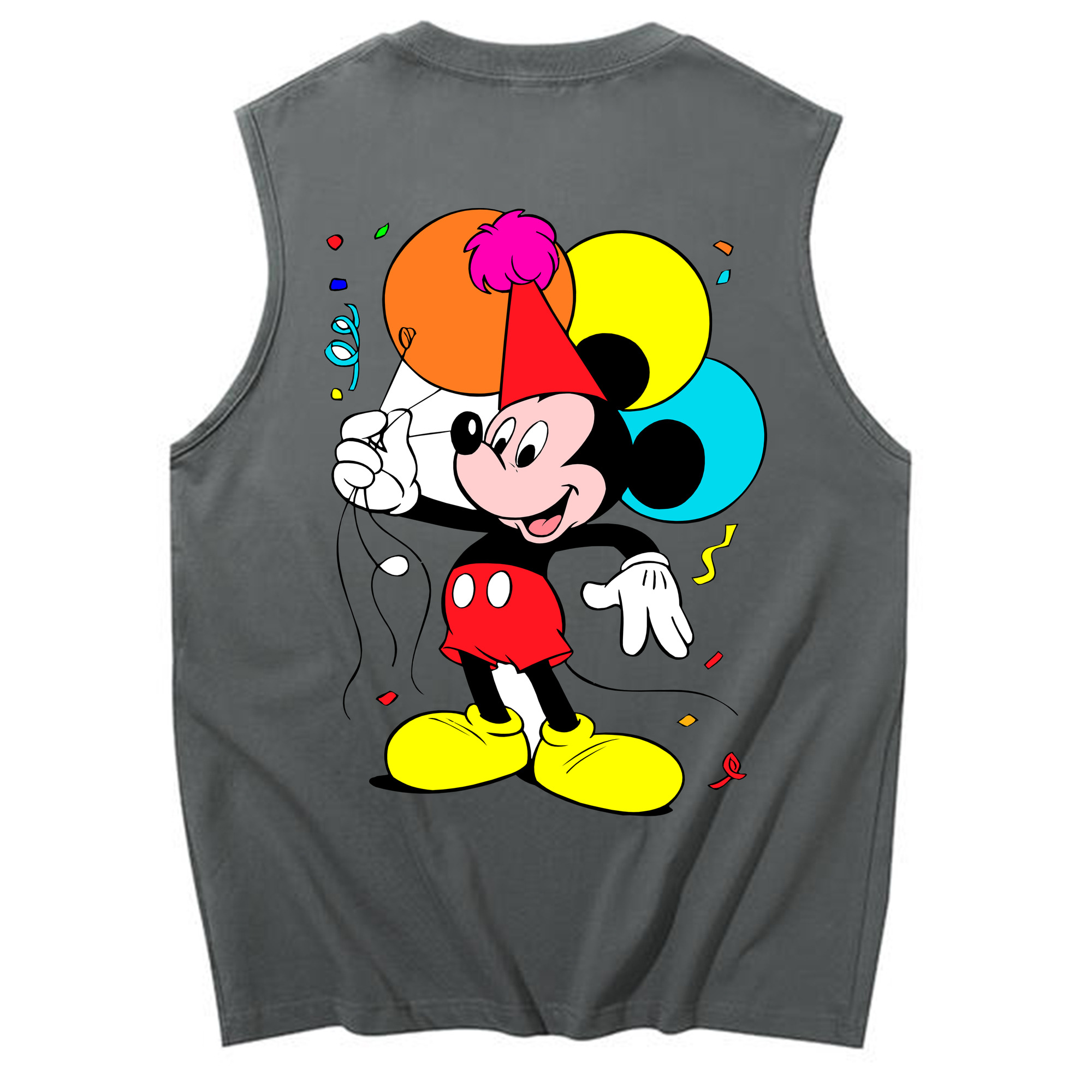 （画像用） ミッキーマウス Mickey Mouse コットン100％タンクトップ（背面プリント）